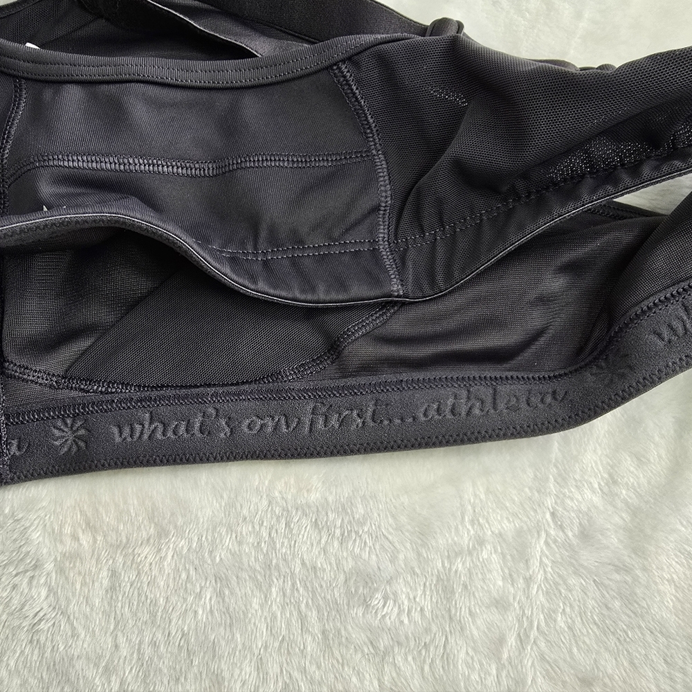 Athleta Front Zip High Impact Charcoal Gray Sports Bra Womens Size 36C - Picture 8 of 9